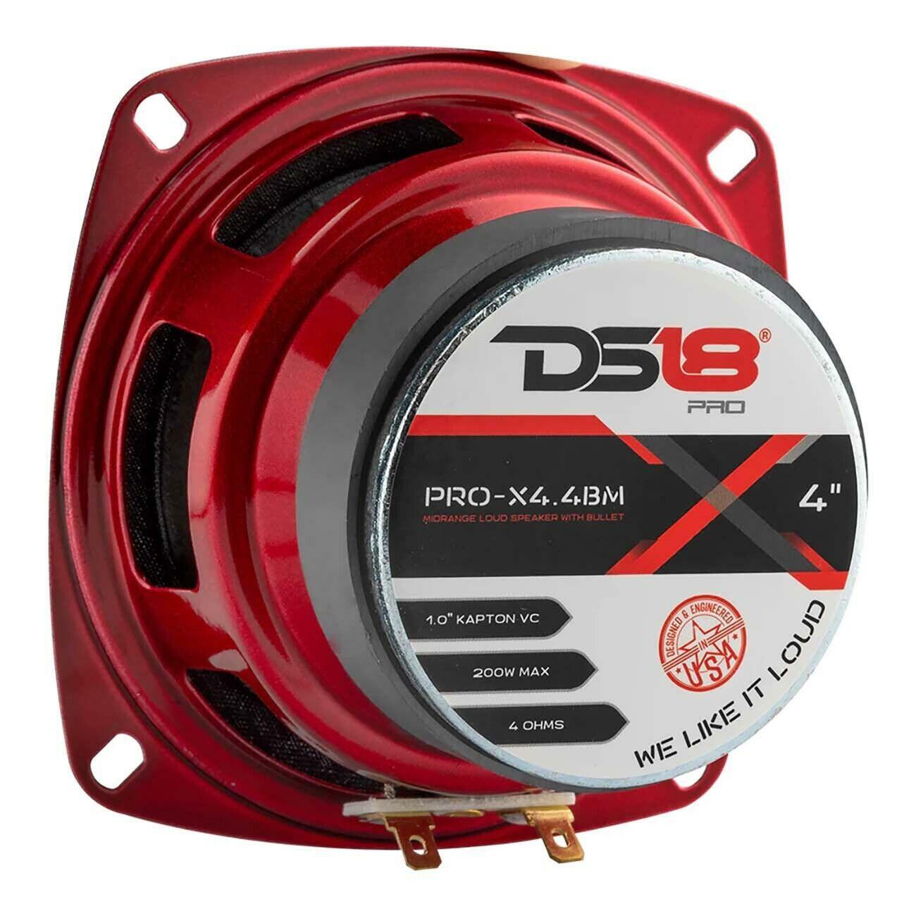 DS18 PRO-X4.4BM – 4” Mid-Range with Bullet Loudspeaker 200 Watts 4-Ohm