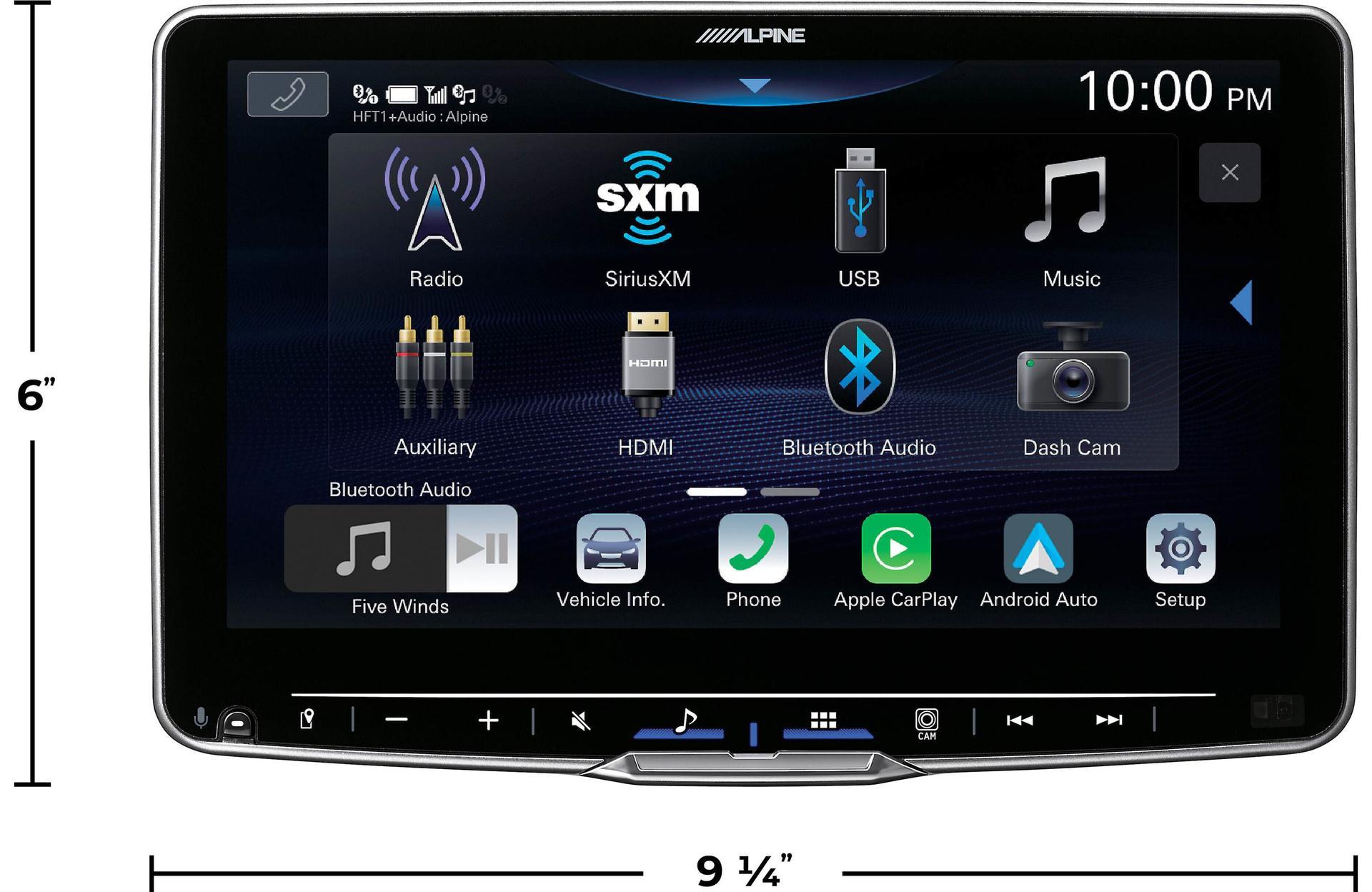ALPINE iLX-F509 9” Car Monitor Receiver w/Wired/Wireless Apple Carplay + Android Auto + SXV300V1 Satellite Receiver
