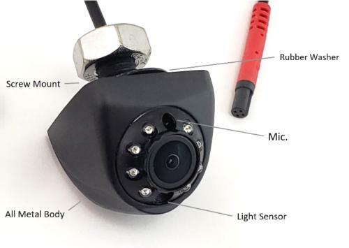 Accele Electronic RVC1650 Camera Lip (Under) Mount with Threaded Bolt, IR Night Vision and Mic