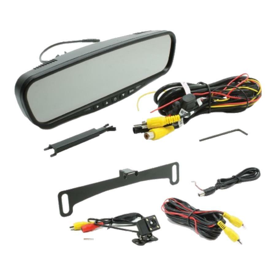 Rostra 250-8835 4.5" Rearview Mirror LCD Camera System - Backup Cube Camera with LED Lights