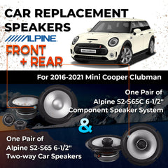 Car Speaker Replacement fits 2016-2021 for Mini Cooper Clubman  Hatchback