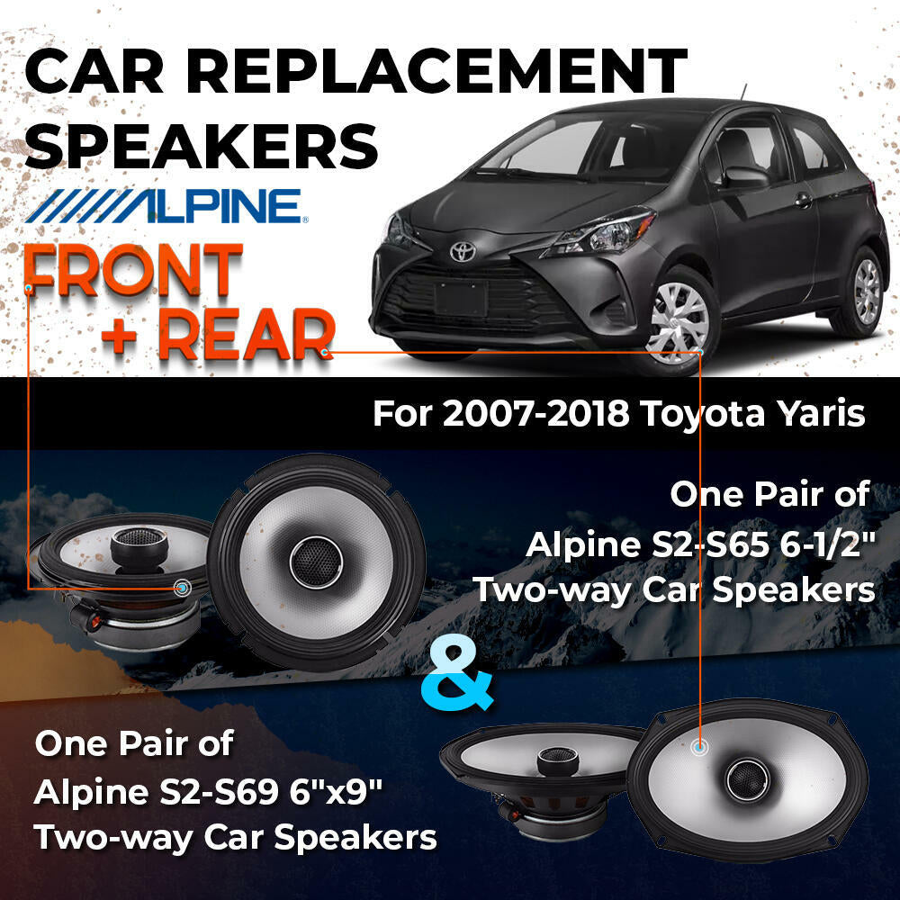 Car Speaker Replacement fits 2007-2018 for Toyota Yaris  Sedan