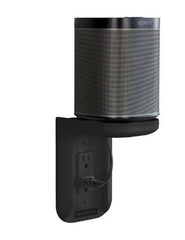 Sanus WSOS1-B1 Sonos One/ Play:1  Outlet Shelf- Black (Attaches to Existing Wall Outlet- Not Included)