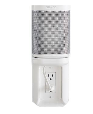 Sanus WSOS1-W1 Sonos One/ Play:1 Outlet Shelf- White (Attaches to Existing Wall Outlet- Not Included)