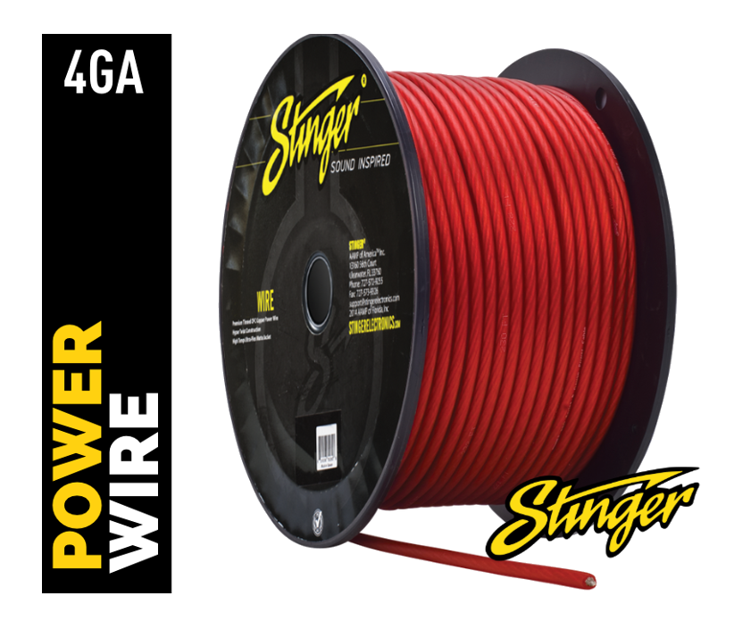 Stinger 4g Pro Red OFC Power Wire 100' Roll