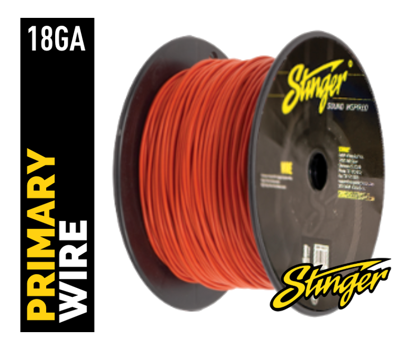 Stinger SPW318RD PRO Series 18 Gauge Red Primary Wire Red 500ft Roll