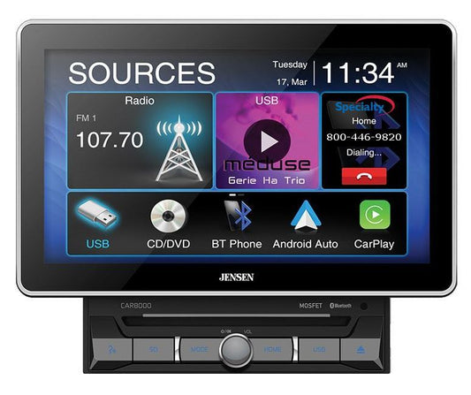 10.1" CD/DVD Multimedia Receiver w/ CarPlay, Android Auto & Bluetooth DDIN