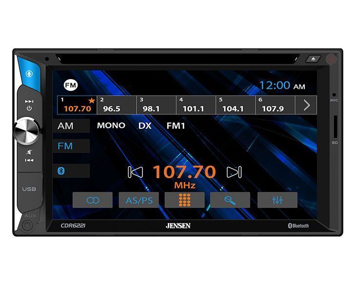 Jensen CDR6221 2-DIN 6.2" CD/DVD Car Stereo w/ Bluetooth