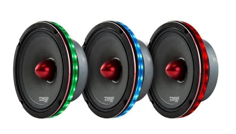 4 Pack DS18 6.5" Speaker Ring RGB LED 1/2" Spacer Waterproof Light LRING6