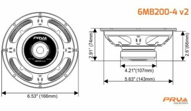 4x PRV 6.5" Midbass Speakers 6MB200-4 v2 + 4 x Tweeters TW350Ti