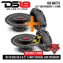 4 X GEN-X6.5 DS18 6.5" 3-way Car Door Speakers 600 Watts 4 Ohm Coaxial 2 Pair