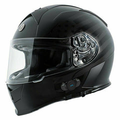 TORC T14B15FG:22 T-14 Flag Small Black Full Face Helmet W/Bluetooth T14B15FG22