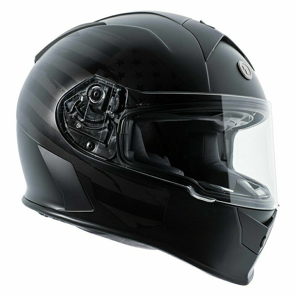 TORC T14B15FG:22 T-14 Flag Small Black Full Face Helmet W/Bluetooth T14B15FG22