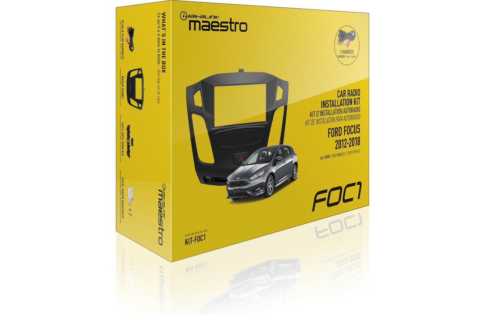 iDatalink Maestro KIT-FOC1 + ADS-MRR Dash Kit Harness For 2012-18 Ford Focus