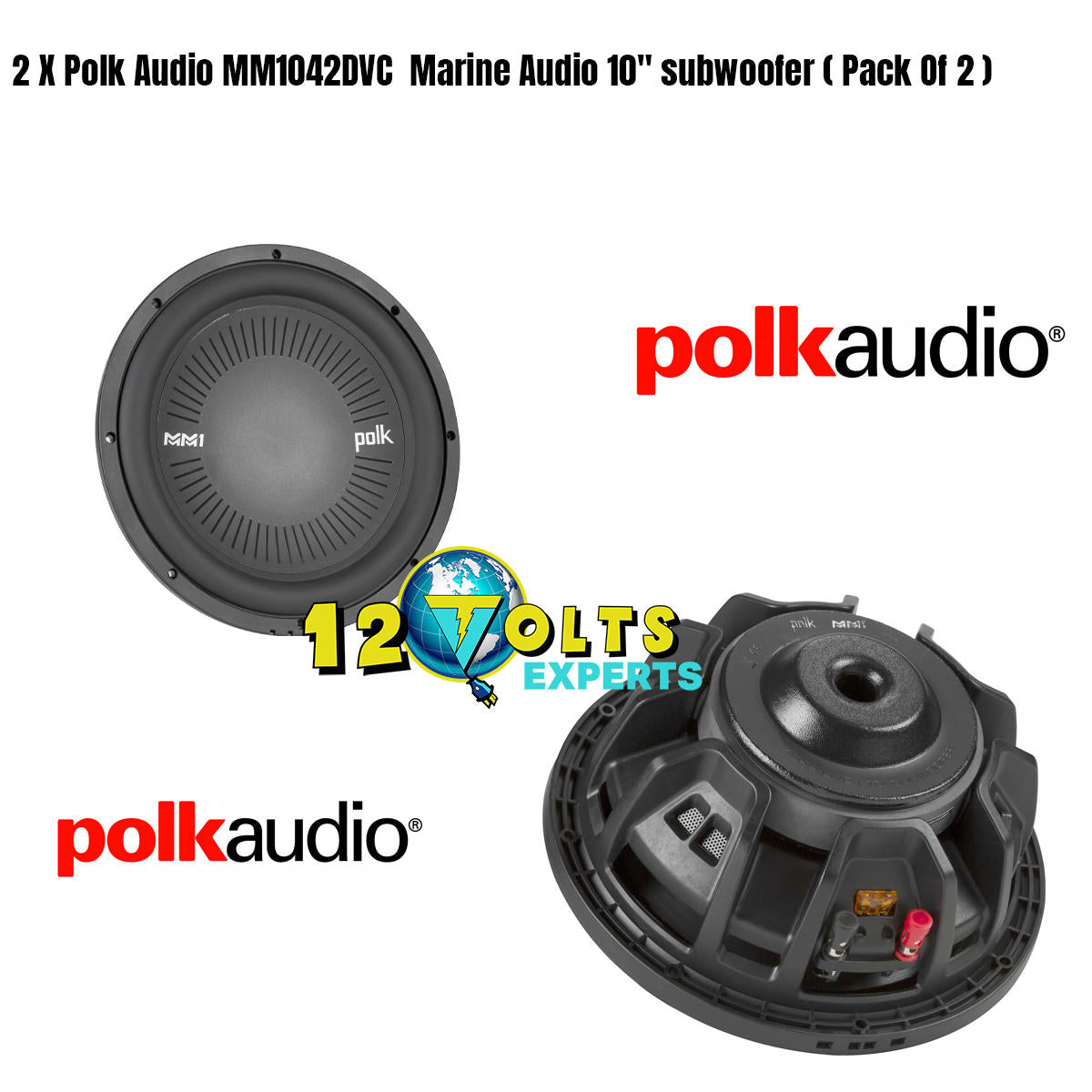 2 X Polk Audio MM1042DVC  Marine Audio 10" subwoofer ( Pack Of 2 )