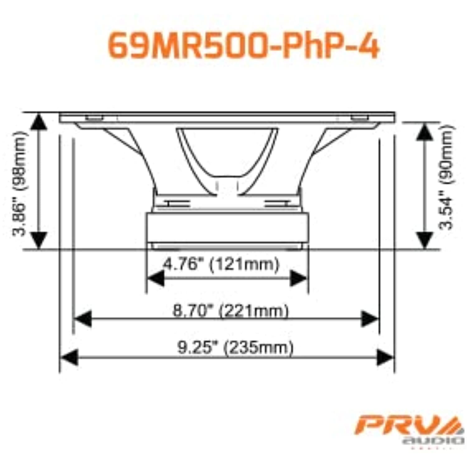 4 x PRV Audio 69MR500-PhP-4 Midrange Car Audio Speakers 4 Ohms 6x9 PRO 500W