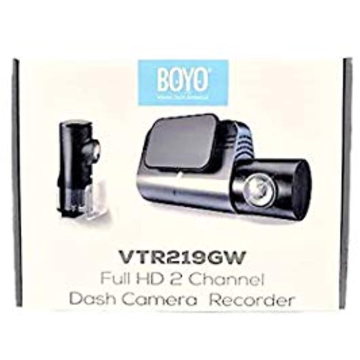 BOYO VISION VTR219GW - Full HD 2-Channel Dash Cam Recorder with Wi-Fi Connectivity to Smartphone via APP