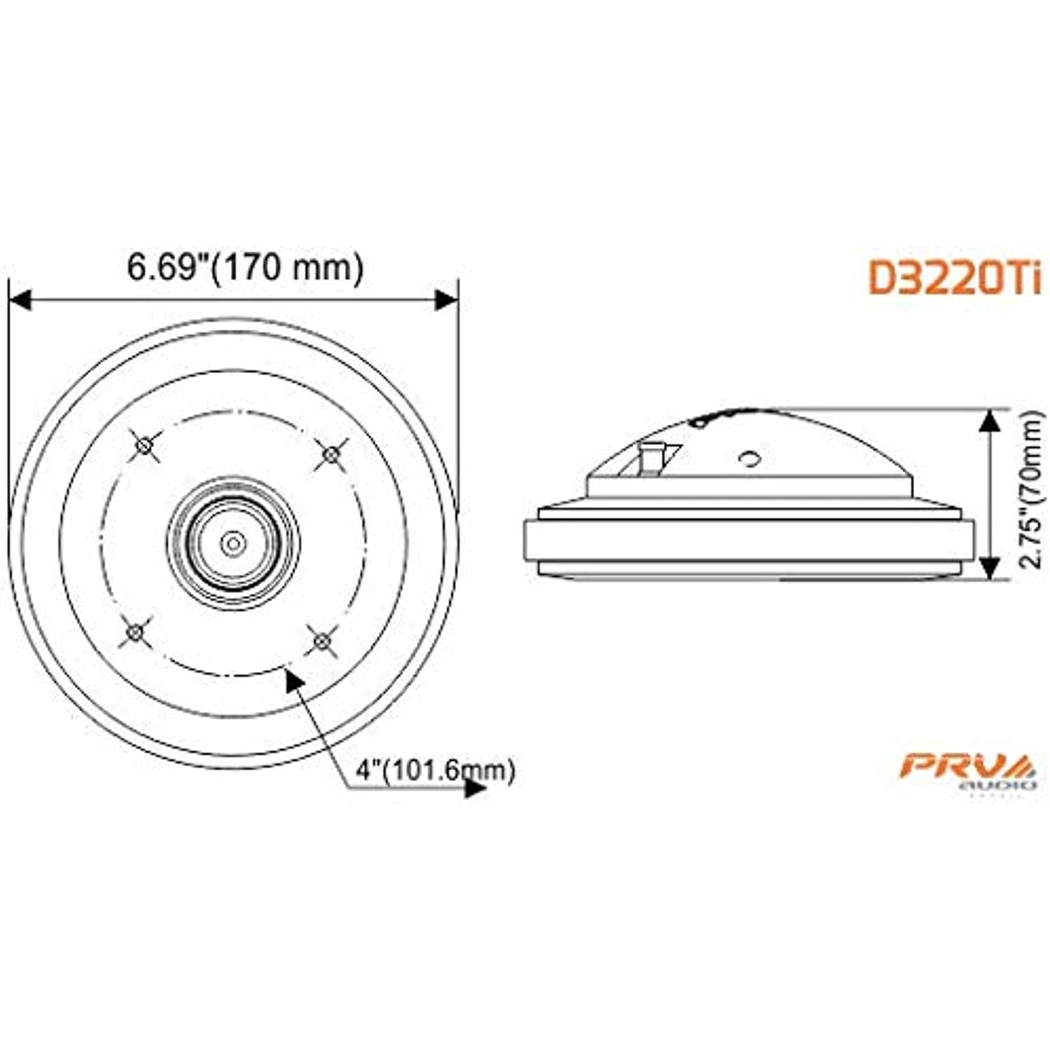 1x PRV D3220Ti Titanium Compression Driver 2" 8 Ohms 220W + WGP14-50 CR Red Horn