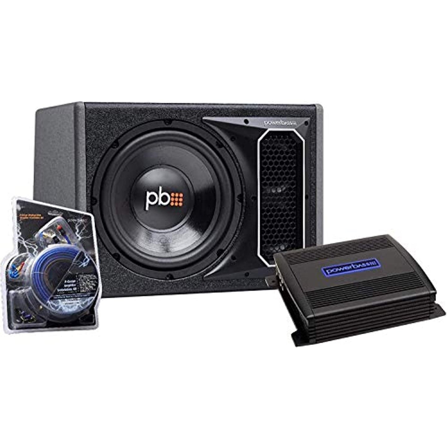 PowerBass Party Pack - Single 10" Subwoofer in Vented Enclosure with ASA3-300.2 Amplifier and Wiring Kit