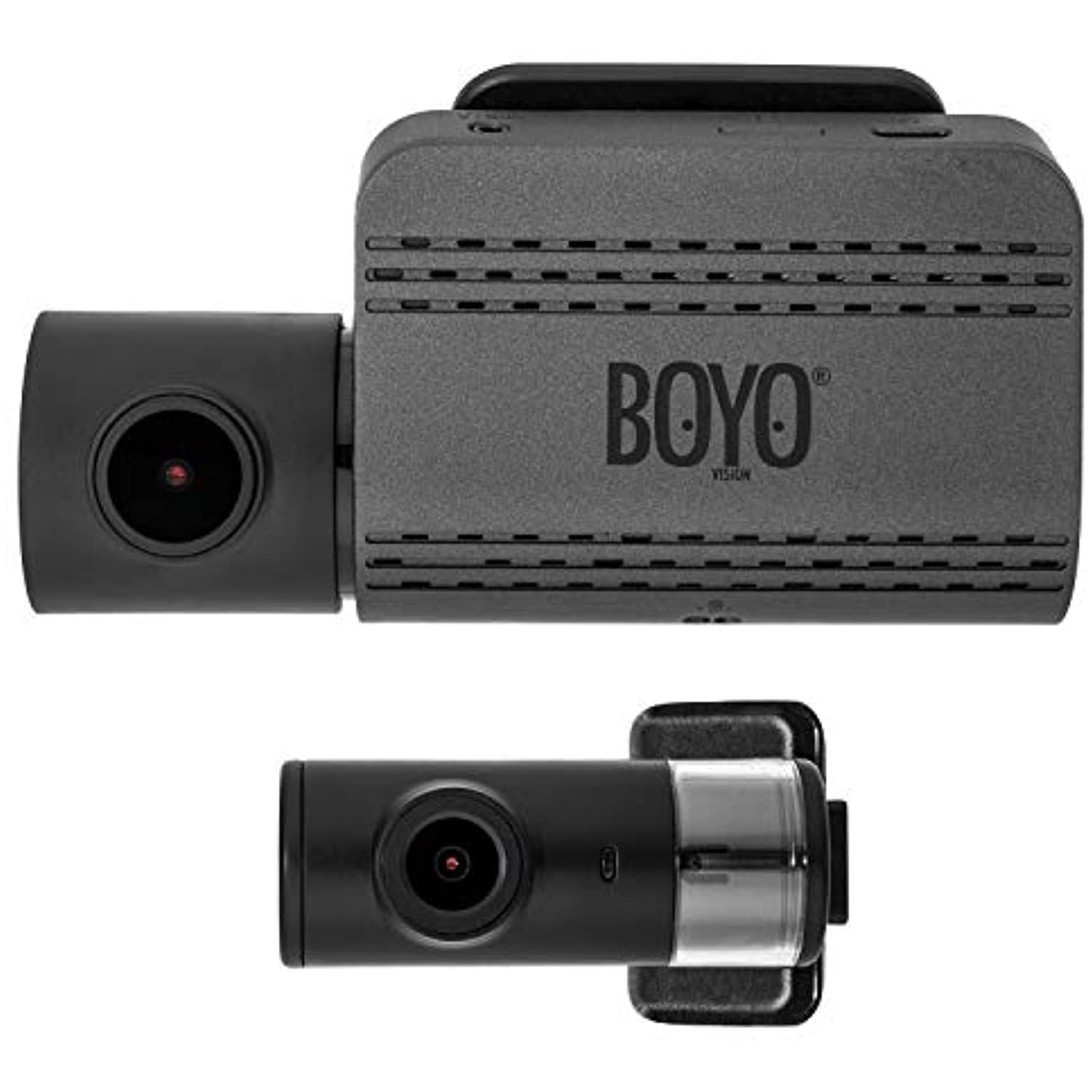 BOYO VISION VTR219GW - Full HD 2-Channel Dash Cam Recorder with Wi-Fi Connectivity to Smartphone via APP