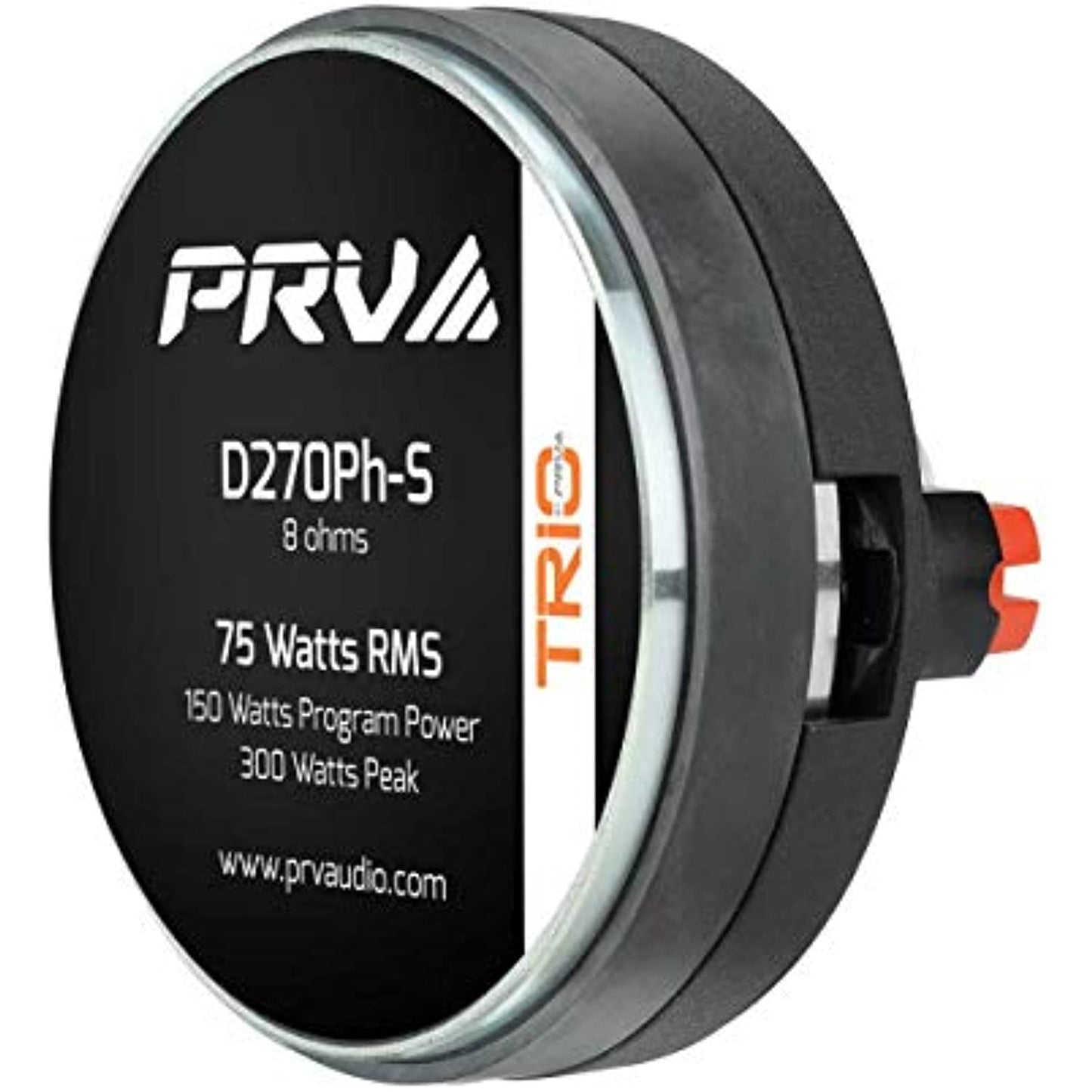 PRV AUDIO D270Ph Compression Driver 1" Exit Phenolic Driver for Vocal Reproduction, 2" Voice Coil 150 Watts 8 Ohms Improved Performance on New Compact Design (Single)
