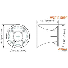 PRV Audio PRV-WGP14-50PR White 2” Exit Horn Waveguide