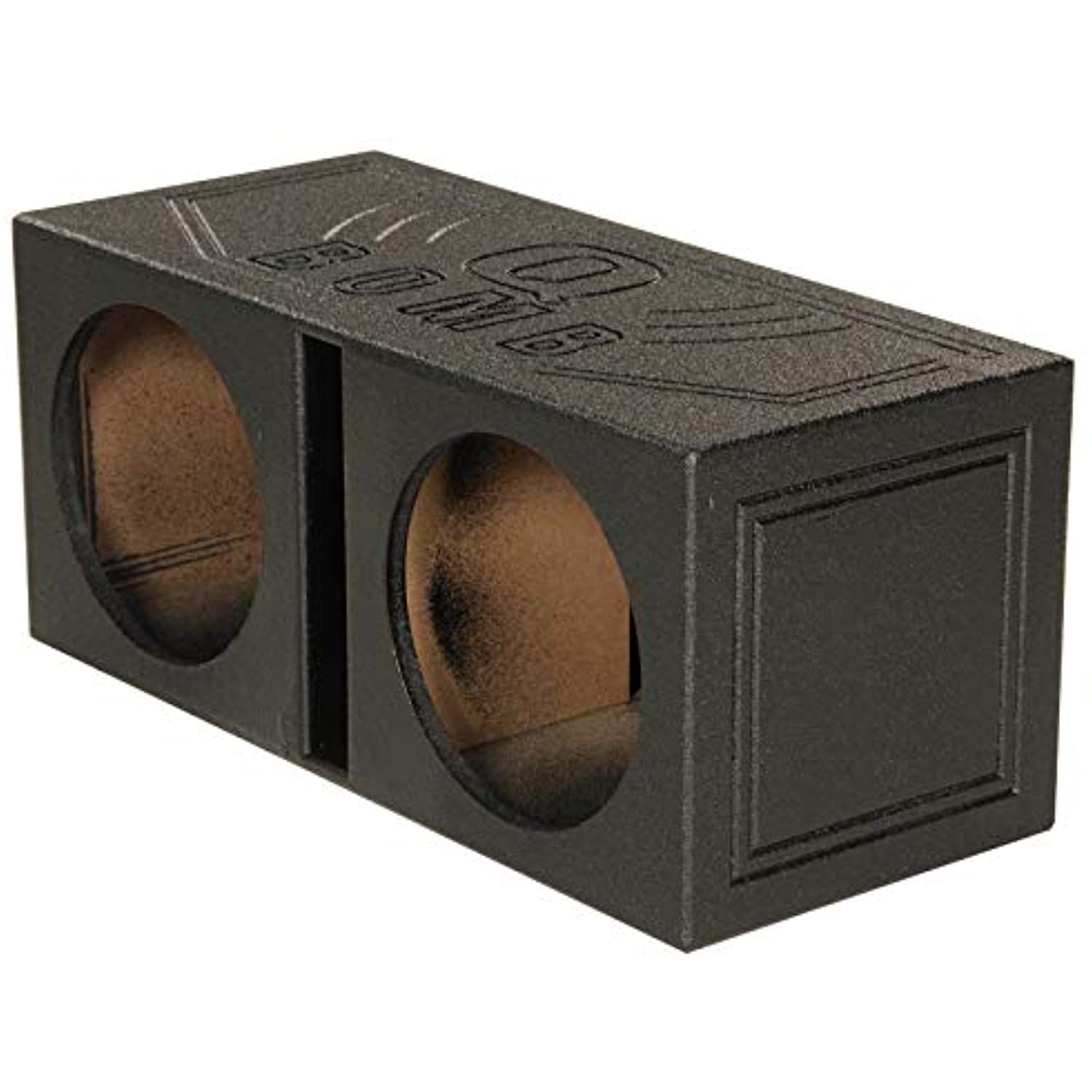 QPower QBOMB8V Dual 8 Inch Vented Port Subwoofer Sub Box with Bedliner Spray