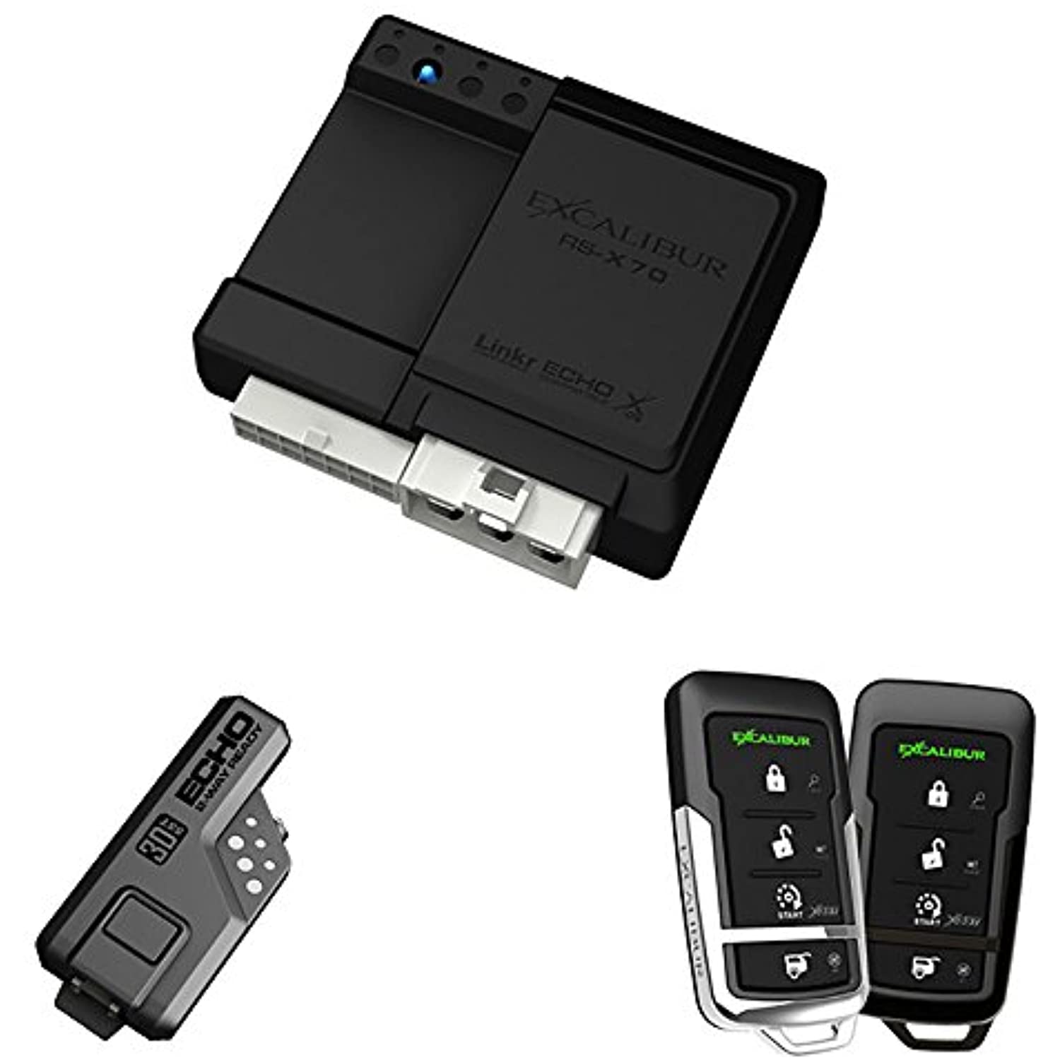 Excalibur RS3753DB 2-Way Paging Remote Start/Keyless Entry/Vehicle Security System (with 4 Button Remote and Sidekick Remote), 1 Pack