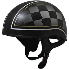 TORC T5515CK26 Motorcycle Half Helmet Graphic ,Drop-Down Sun Visor Checker, XX-L