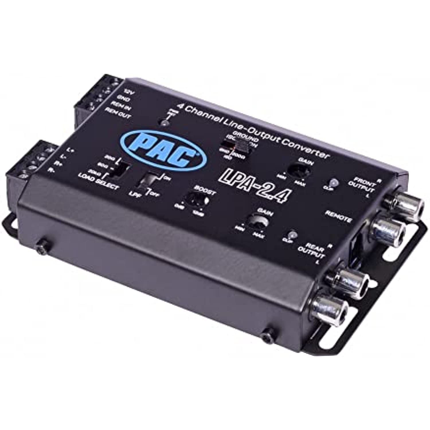 PAC LPA-2.4 4 Channel Active Line Output Converter with Auto Turn-on, Low-Pass Crossover & Bass Boost