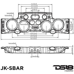 DS18 JK-SBAR/B Overhead Soundbar, Black