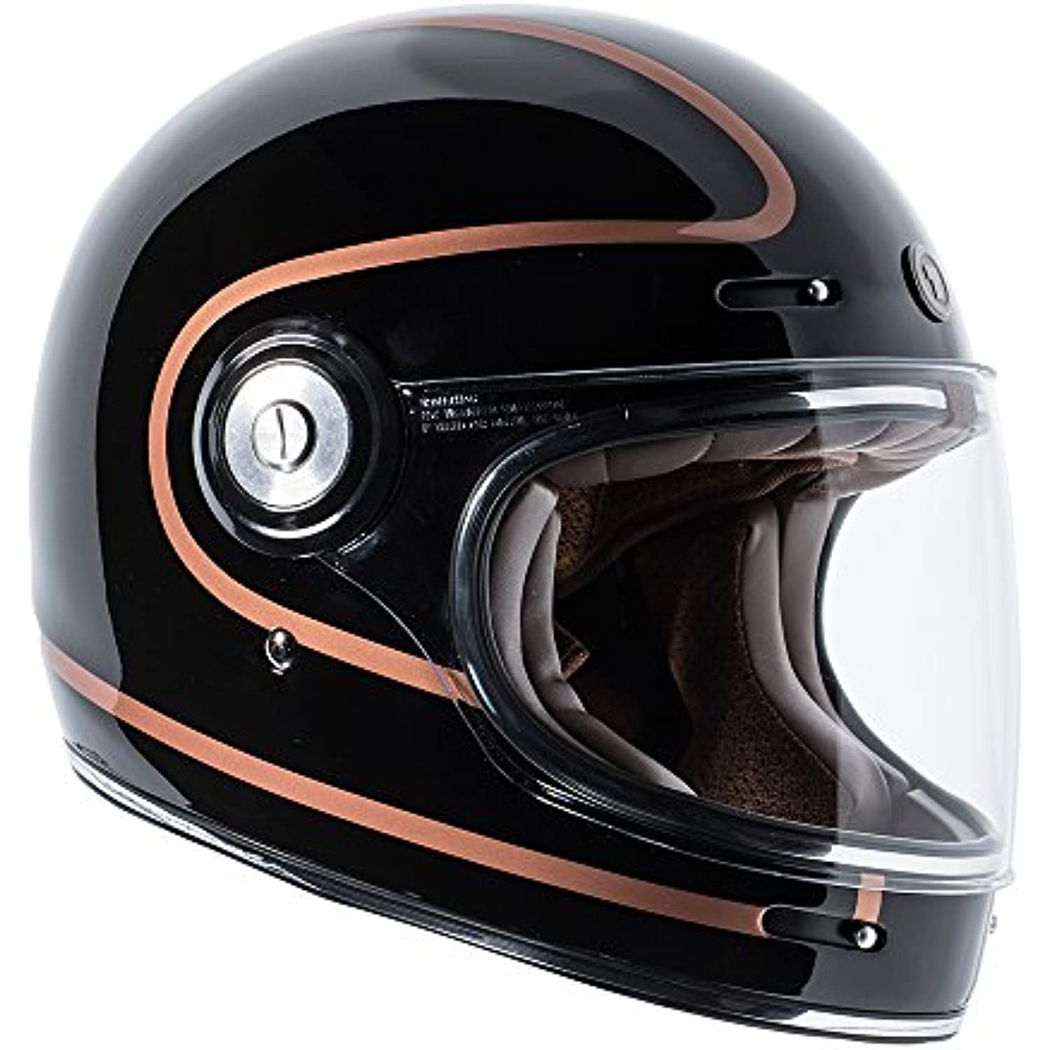 TORC T1 Unisex-Adult Retro Full-face-Helmet-Style Motorcycle Gloss Black, X-L