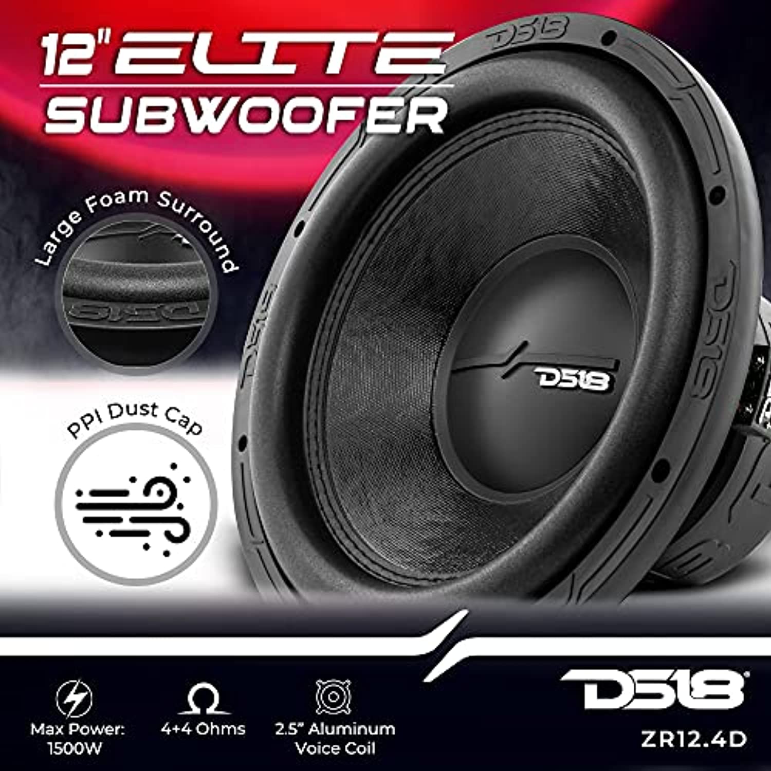 2 X DS18 ZR124D ZR 12" Subwoofer with 1500 Watts Dvc 4-Ohm