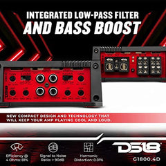 DS18 G1800.4D Car Audio Amplifier 4 Channel Full Range Class D 1800 Watts