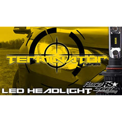 Race Sport Lighting 9006TLED Terminator Series 9006 Fan-less LED Conversion Headlight Kit with Pin Point Projection Optical Aims and Shallow Mount Design,Black