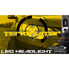 Race Sport Lighting H4TLED Terminator Series H4 Fan-less LED Conversion Headlight Kit with Pin Point Projection Optical Aims and Shallow Mount Design