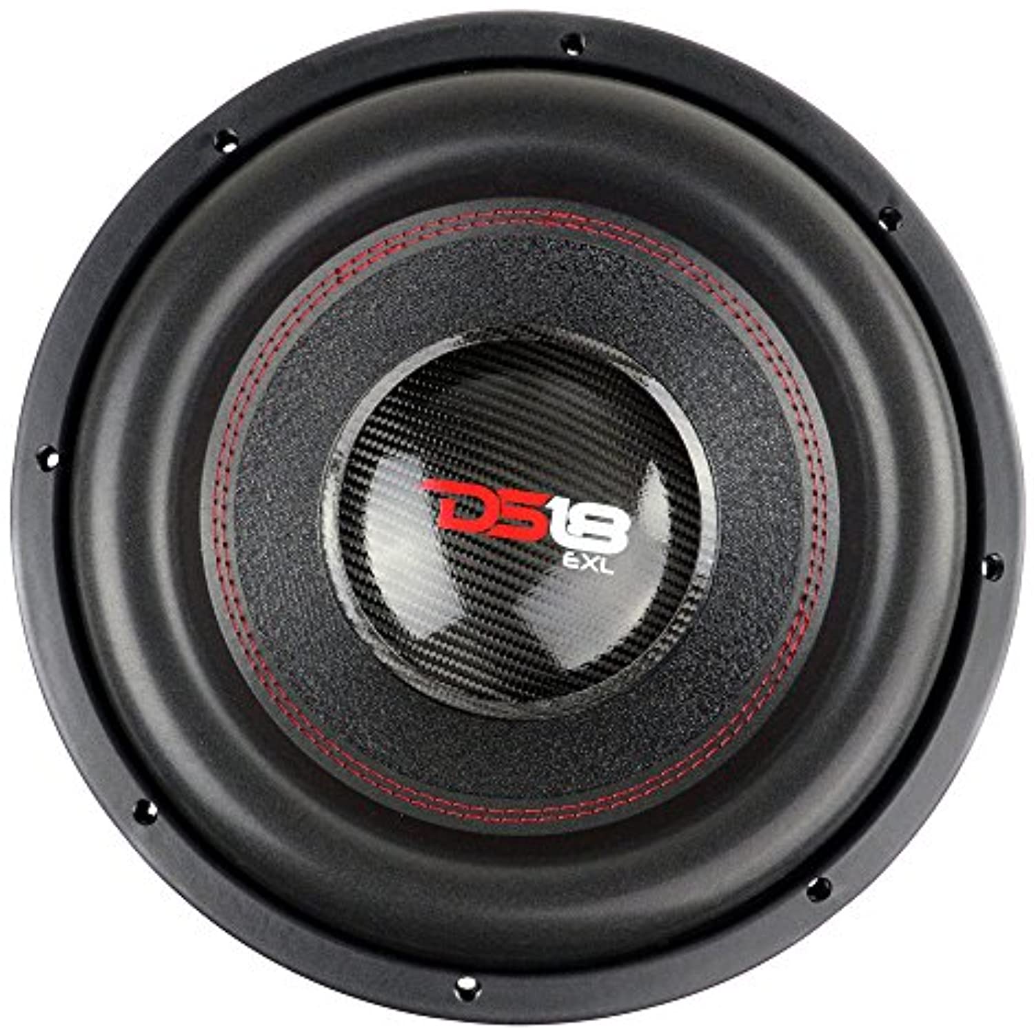 DS18 EXL-XX12.2D Subwoofer in Black - 12" Speaker, 4,000 Max Power, 2,000 RMS Power, Fiber Glass Dust Cap, Red Aluminum Frame, Dual Voice Coil 2+2 Ohm Impedance, Treated Rubber Edge (1 Speaker)