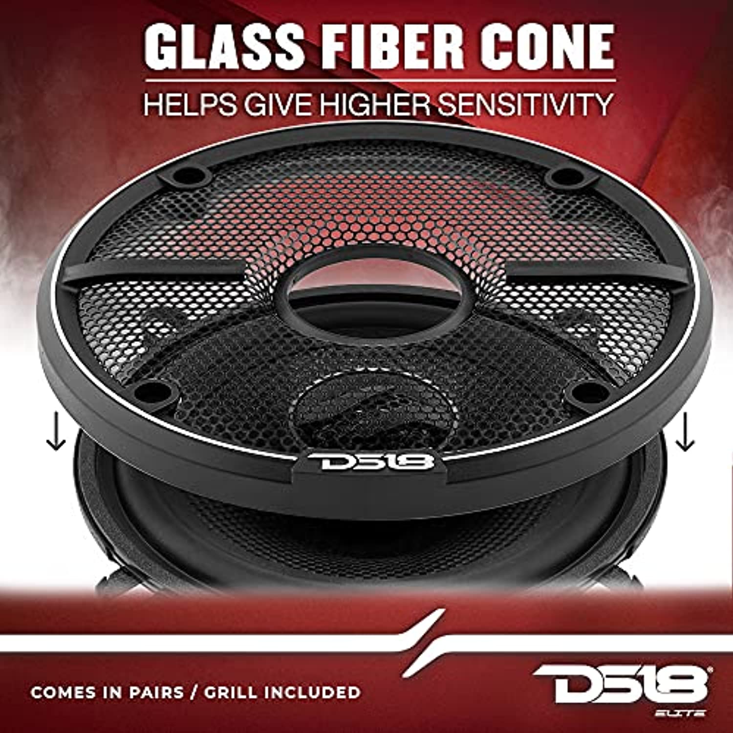 DS18 ZXI-5254 5.25" Car Audio Coaxial Speaker with Built in Neodymium Tweeter and Kevlar Cone – 2 Way 180 Watts Max 4 Ohm (2 Speakers)