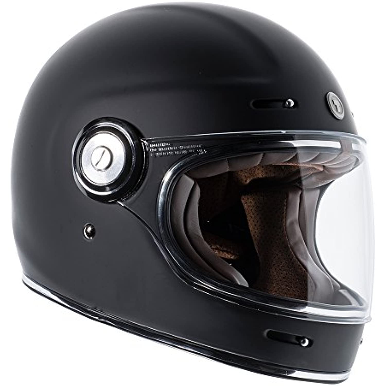 TORC T1 Unisex-Adult Retro Full-face-Helmet-Style Motorcycle (Matte Black, X-SMALL)