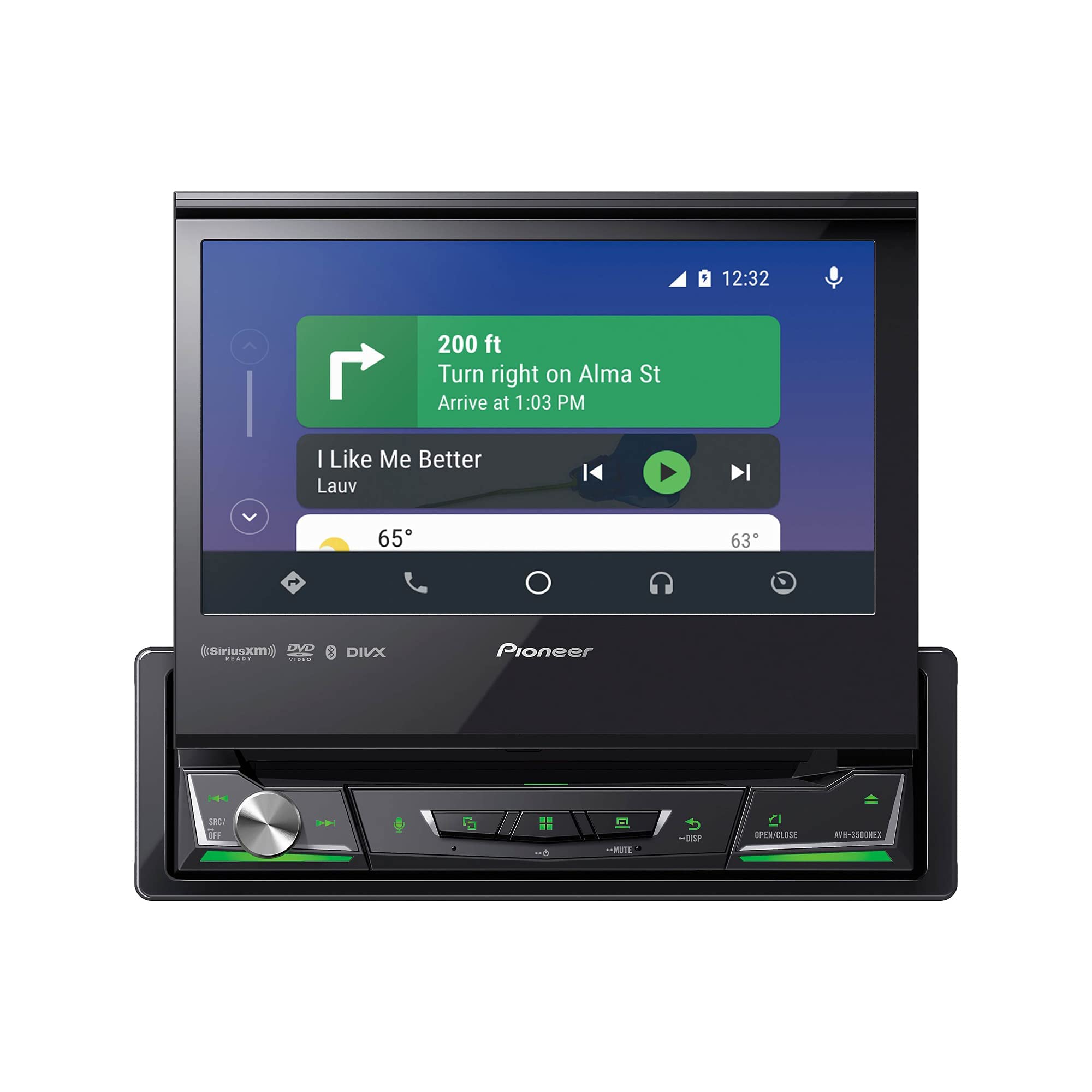 Pioneer AVH-3500NEX + Satellite Receiver sxv300v1 7" Flip Out DVD Receiver w/ CarPlay, Android Auto, Built-in Bluetooth, & SXM Ready SDIN