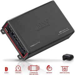 BOSS Audio BE1200.1D Class D Car Amplifier - 1200 Watts 1 Ohm Stable, Digital