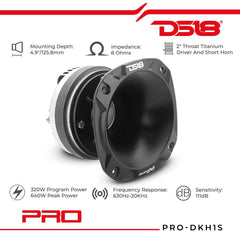 4 X DS18 PRO-DKH1S 2" Titanium Compression Driver 640 Watts 8 Ohm Short Horn Kit