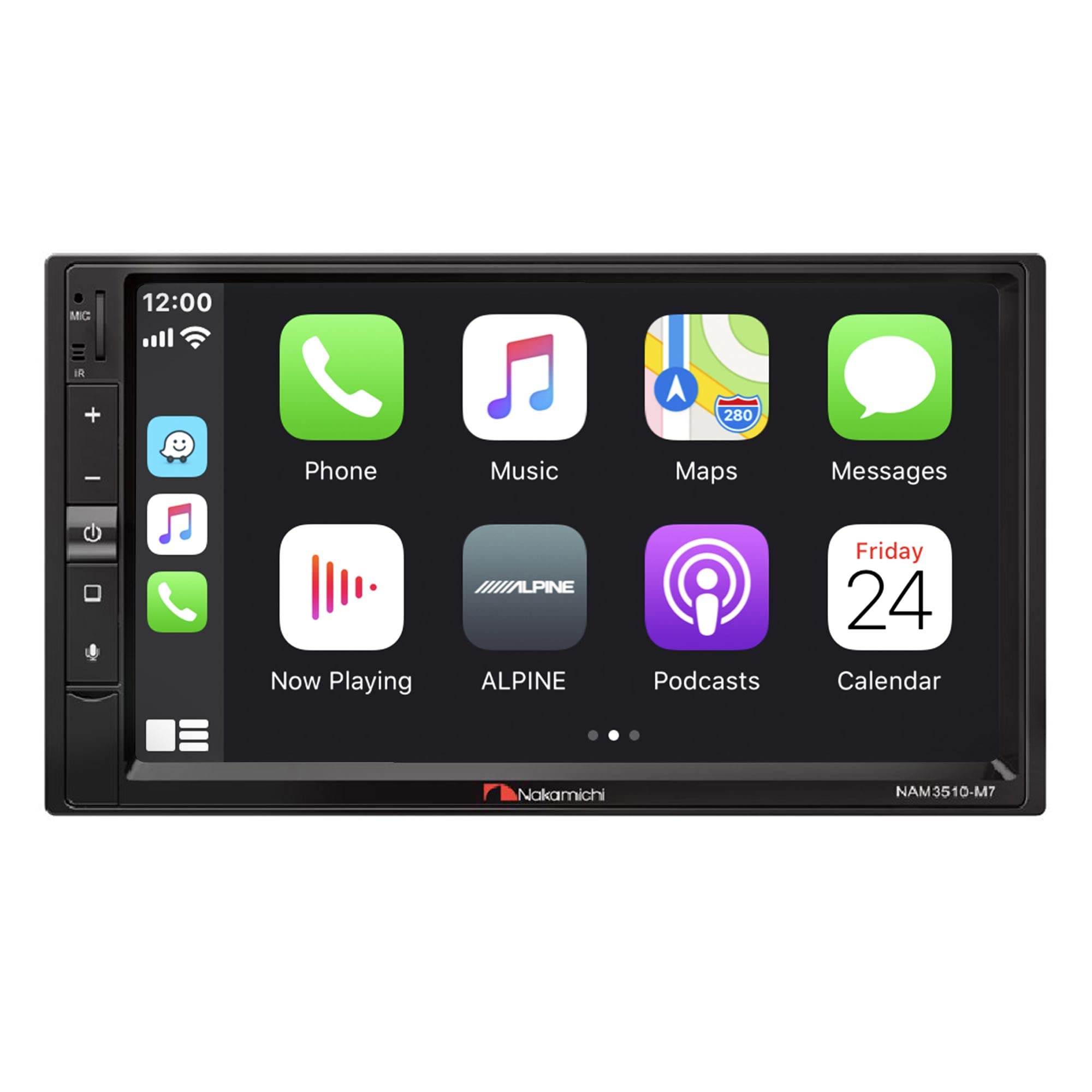 Nakamichi NAM3510-M7 7" Touchscreen in-Dash Stereo Apply CarPlay Android Auto