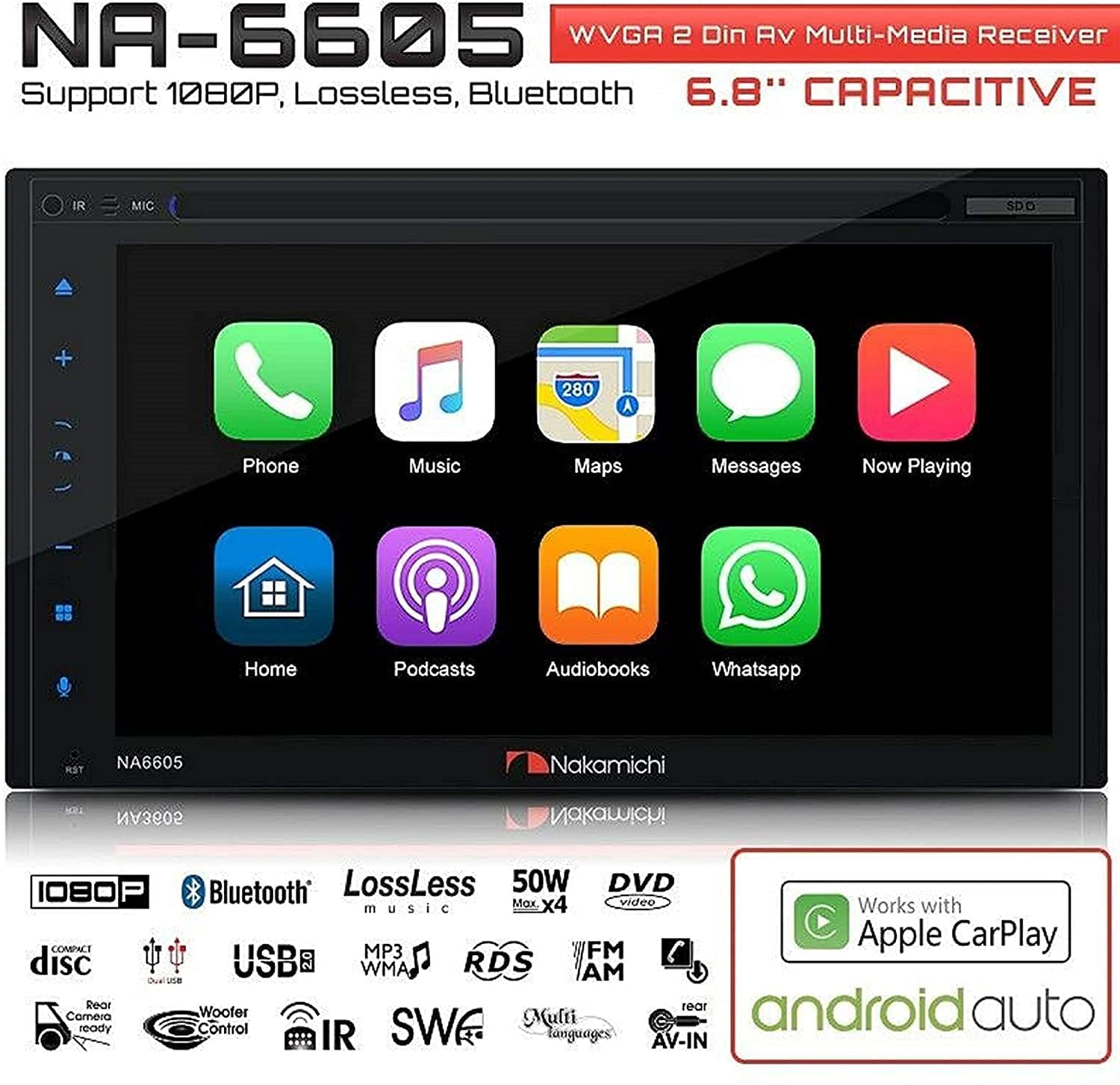 NAKAMICHI NA6605 NAKAMICHI 6.8" DVD CARPLAY Android