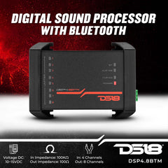 DS18 DSP4.8BTM 4-Channel in and 8-Channel Out Digital Sound Processor with Bluetooth Connectivity - Water Resistant