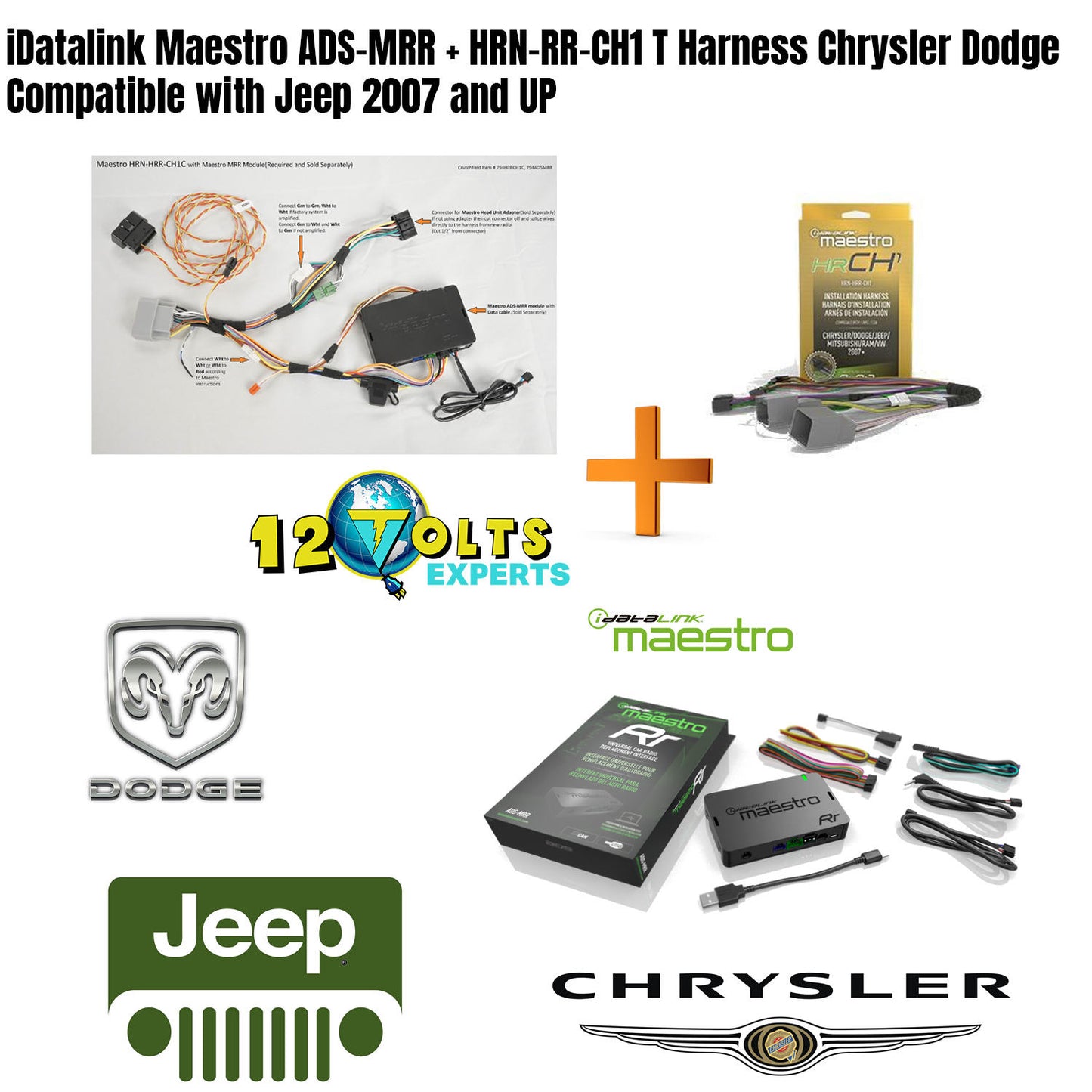 iDatalink MAESTRO ADS-MRR + HRN-RR-CH1 T Harness CHRYSLER DODGE JEEP 2007 and UP