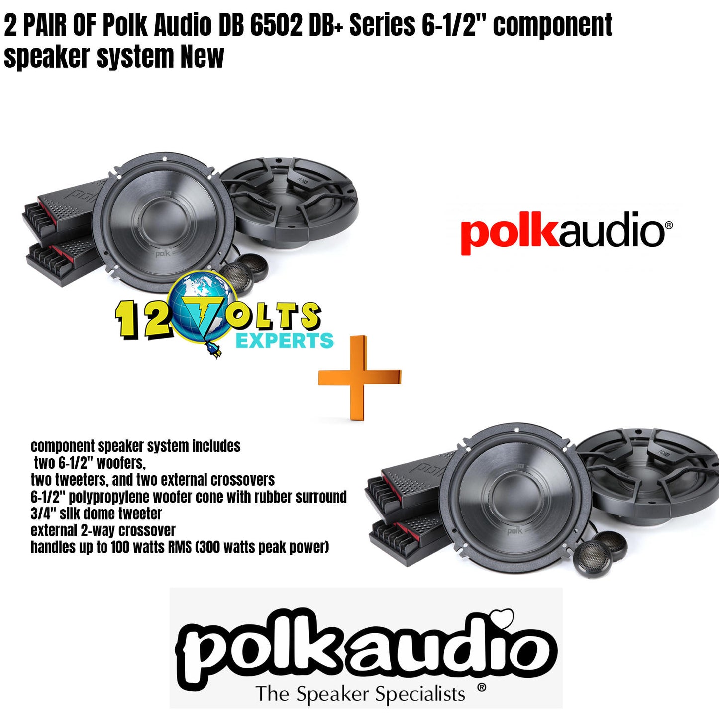 2 Pair Of Polk Audio DB 6502 DB+ Series 6-1/2" component speaker system