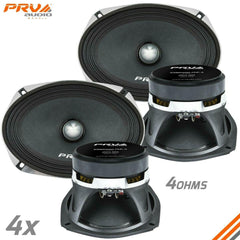 4 x PRV Audio 69MR500-PhP-4 Midrange Car Audio Speakers 4 Ohms 6x9 PRO 500W