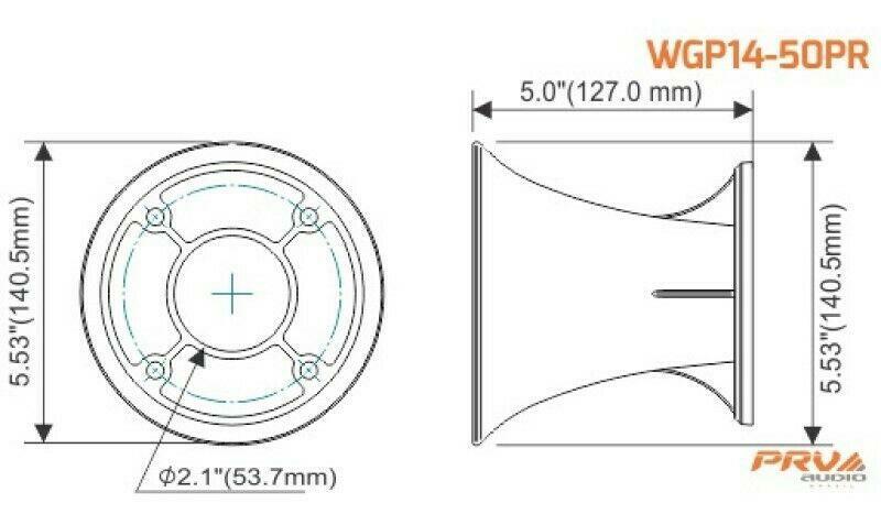 4x PRV D2200Ph Pro Audio Phenolic Compression Driver 800W + WGP14-50PR Horn