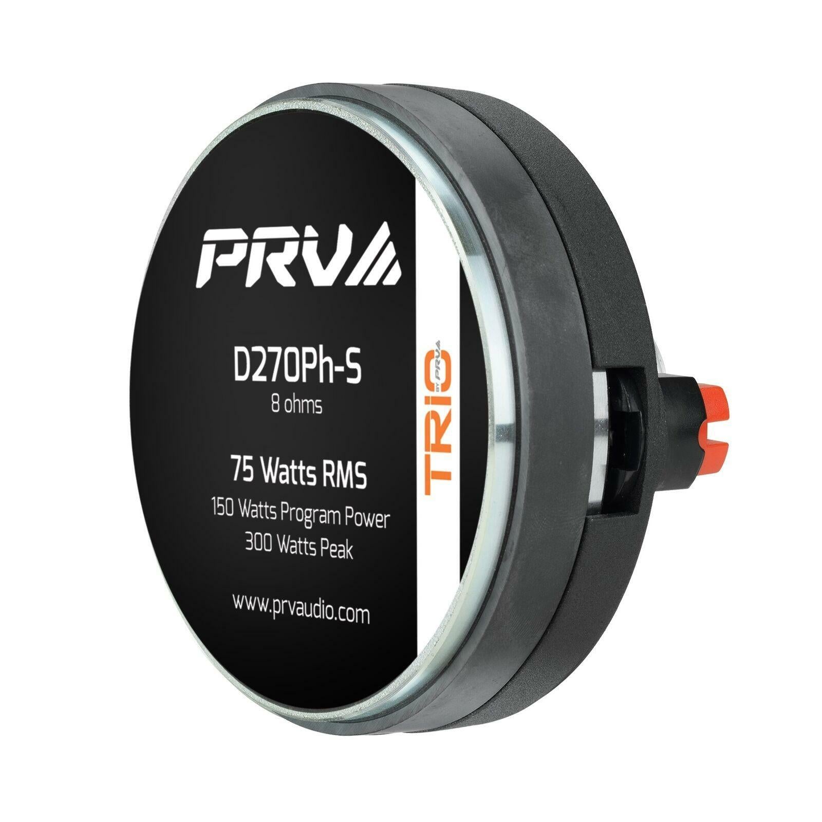 2x PRV Audio D270Ph-S 1" Phenolic Driver 150 Watts 8Ω + 2x WG11-25 Black Horns